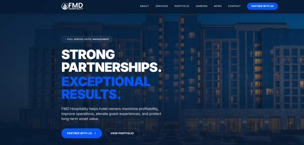 FMD Hospitality website